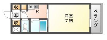 メゾンエルセラーン(1K/2階)の間取り写真