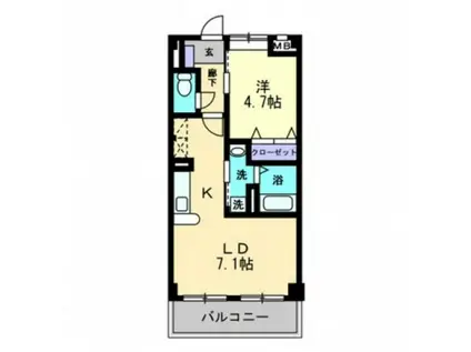 AMBITIOUS高志(1LDK/3階)の間取り写真