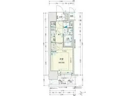 アドバンス北大阪ロワン(1K/8階)の間取り写真