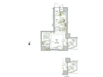 ベルシード綾瀬駅前(1K/8階)の間取り写真