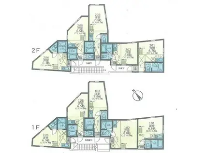 ユナイト田浦ブレストン(1K/2階)の間取り写真