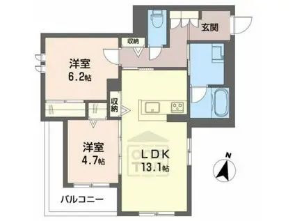 ラ メゾン デ プレズィール(2LDK/3階)の間取り写真