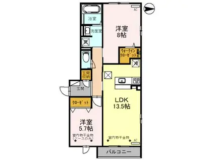 CIELDAGE(2LDK/1階)の間取り写真