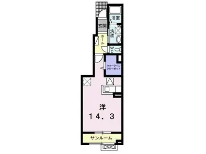 エクラXVI(ワンルーム/1階)の間取り写真