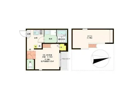 クレセントハイツ(1K/1階)の間取り写真