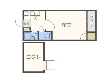 コスモコア(1K/2階)の間取り写真