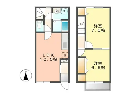 ファミーユ(2LDK/1階)の間取り写真