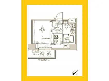 SPATIE HIGASHIKANAGAWA(ワンルーム/8階)の間取り写真