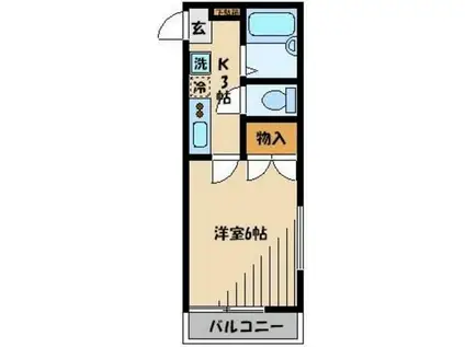カレッジハウス10(1K/2階)の間取り写真