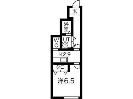ELESIS花巻A棟(1K/1階)の間取り写真