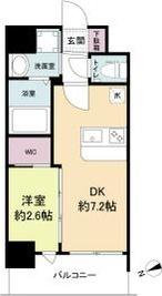 セレニテ江坂アリア(1DK/9階)の間取り写真