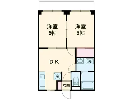 長南ハイツ(2DK/2階)の間取り写真