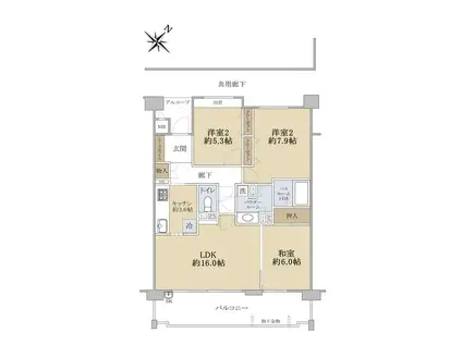 新千里桜ヶ丘メゾンシティ7番館(3LDK/5階)の間取り写真