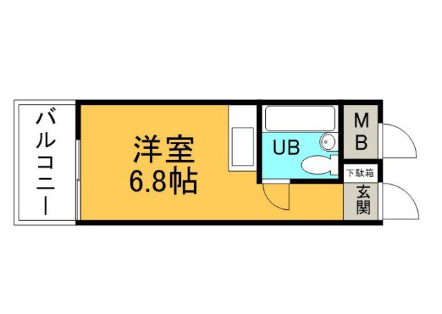 ダイアパレス皆実町(ワンルーム/2階)の間取り写真