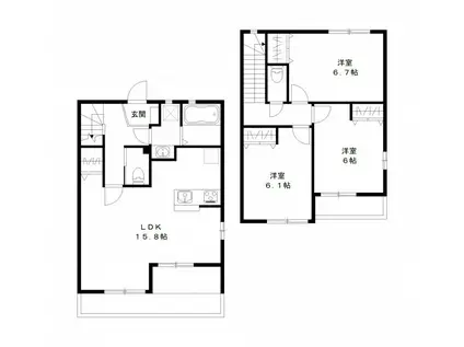 オリーブの木(3LDK/1階)の間取り写真