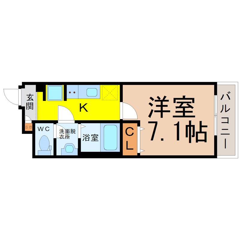 リブリ志賀本通(1K/2階)の間取り写真