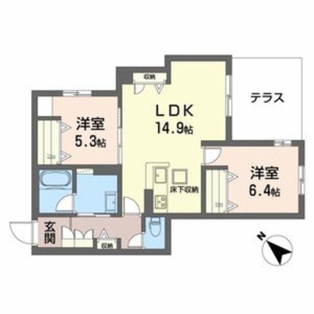 シャーメゾン グラニテ(2LDK/1階)の間取り写真