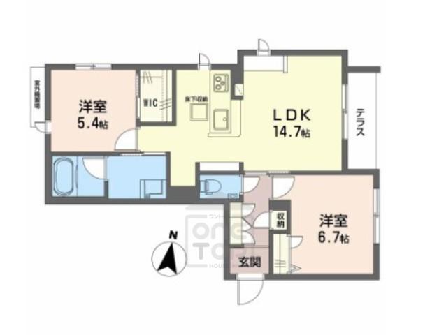 パラッツォ グロリオーサ3(2LDK/1階)の間取り写真