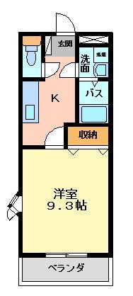 プレパルク(1K/2階)の間取り写真