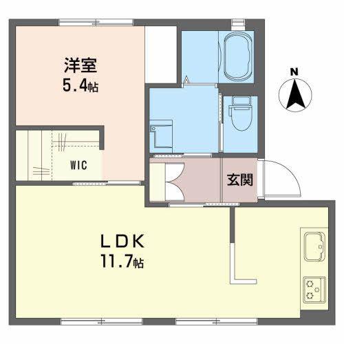 ディアスグレイス(1LDK/1階)の間取り写真