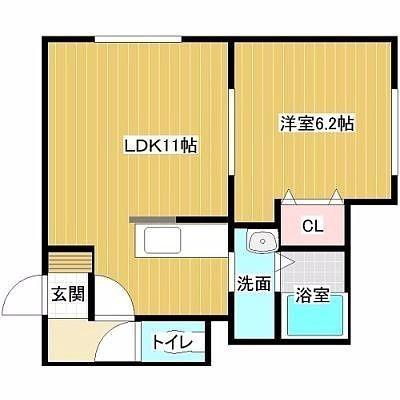 サンセット(1LDK/1階)の間取り写真