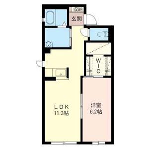 カノビアーノB棟(1LDK/2階)の間取り写真