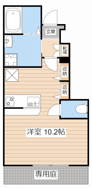 セルフィーユ川原(ワンルーム/1階)の間取り写真