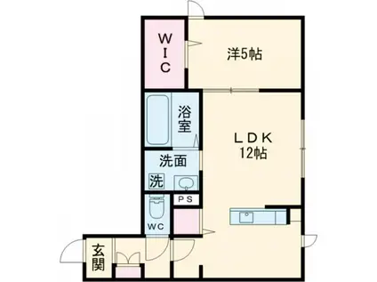 RINEN川崎(1LDK/1階)の間取り写真