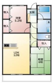 ロイヤル東町(2LDK/1階)の間取り写真