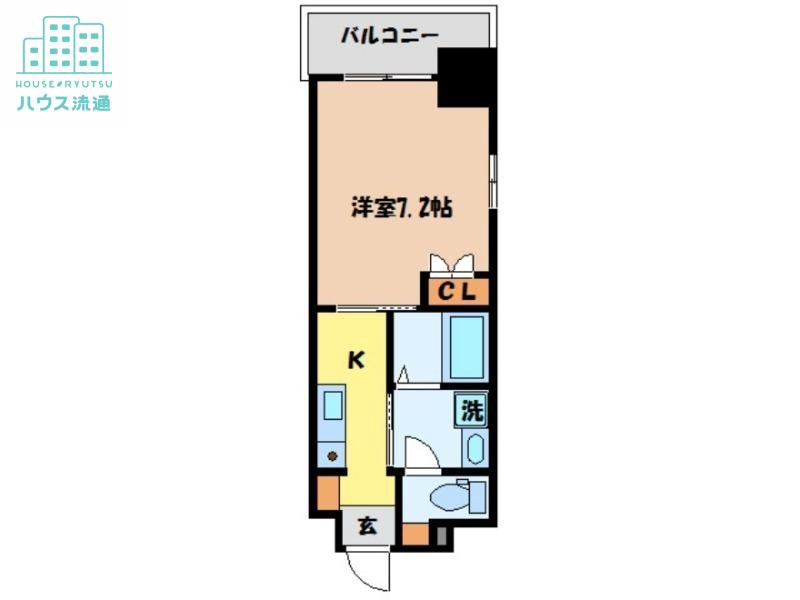 アミティ磨屋通(1K/3階)の間取り写真
