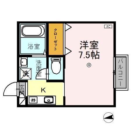 リンデンハイム(1K/2階)の間取り写真