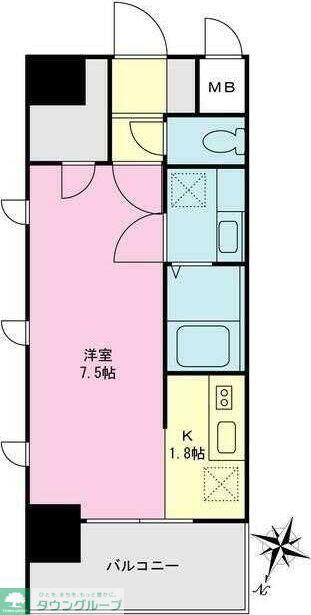 ウイングテラス京急川崎(1K/2階)の間取り写真