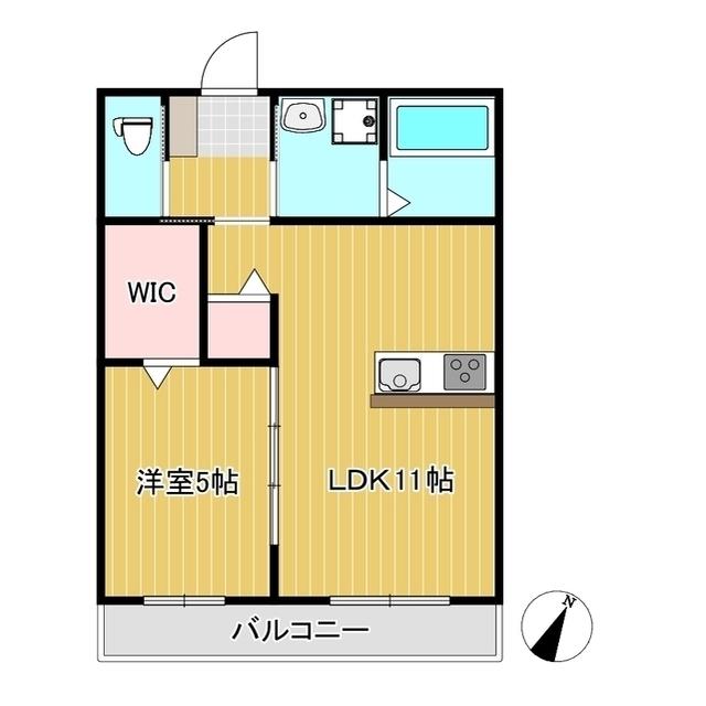 HARU(1LDK/2階)の間取り写真