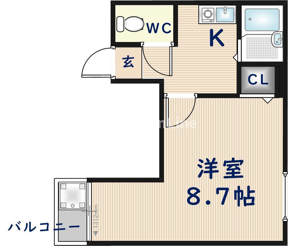 サンライフ近江堂(1K/1階)の間取り写真