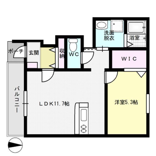 ALWAYS(1LDK/1階)の間取り写真
