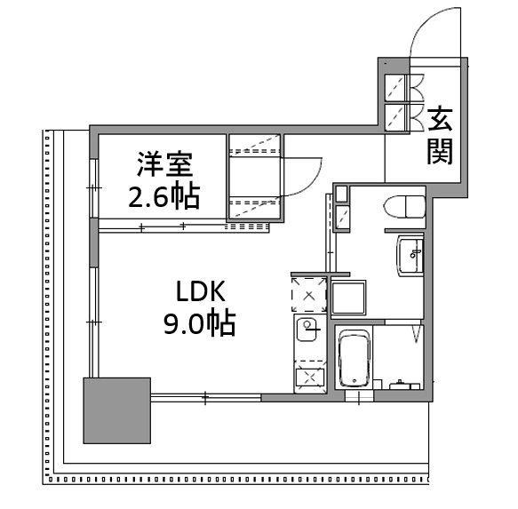 ANDON(1LDK/5階)の間取り写真