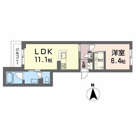アメリス(1LDK/3階)の間取り写真