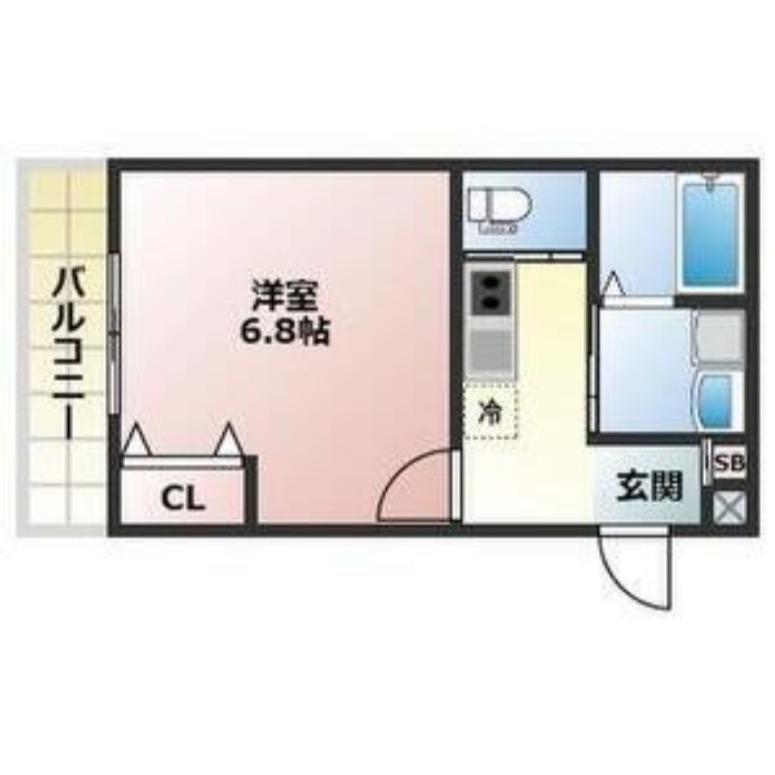 ALEGRIA津久野ノース(1K/1階)の間取り写真
