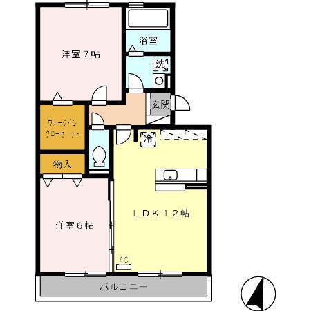 エトワールS(2LDK/3階)の間取り写真