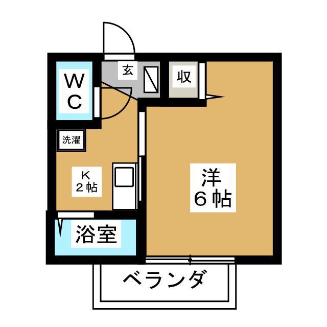 SRコーポA棟(1K/1階)の間取り写真