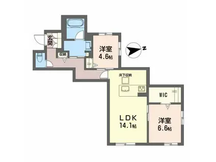 VIOLA FURUICHI(2LDK/1階)の間取り写真