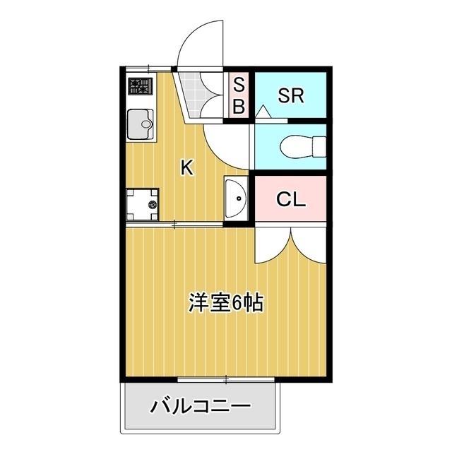 クーリー実方(1K/2階)の間取り写真
