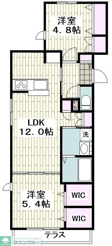 クラネイア戸塚(2LDK/1階)の間取り写真
