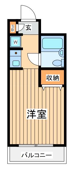 スカイコート宮崎台第3(ワンルーム/2階)の間取り写真