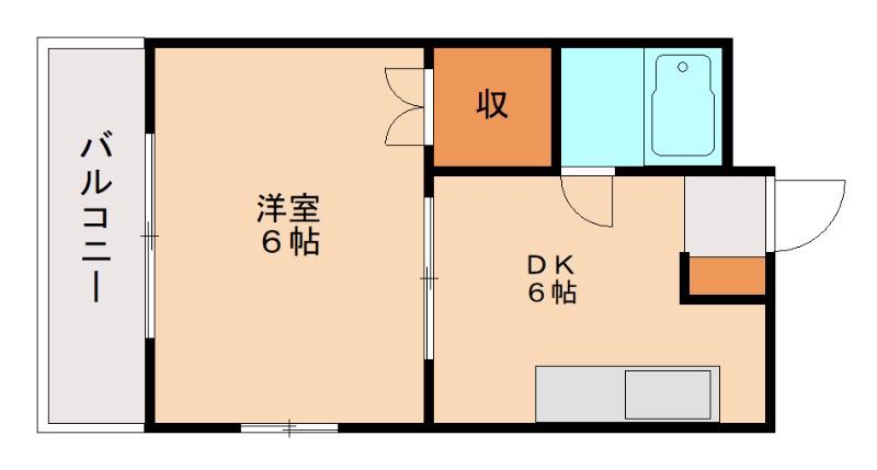 シャルム真鶴(1DK/3階)の間取り写真