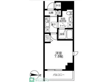 アイル秋葉原ノースドゥーエ(1K/13階)の間取り写真