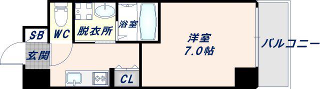 FELIZ GALAXY(1K/6階)の間取り写真