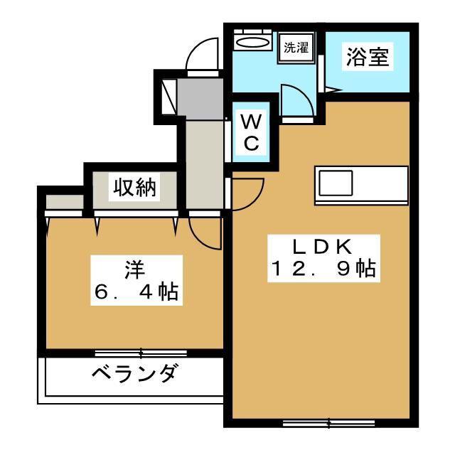 SUN SAISON S棟(1LDK/1階)の間取り写真