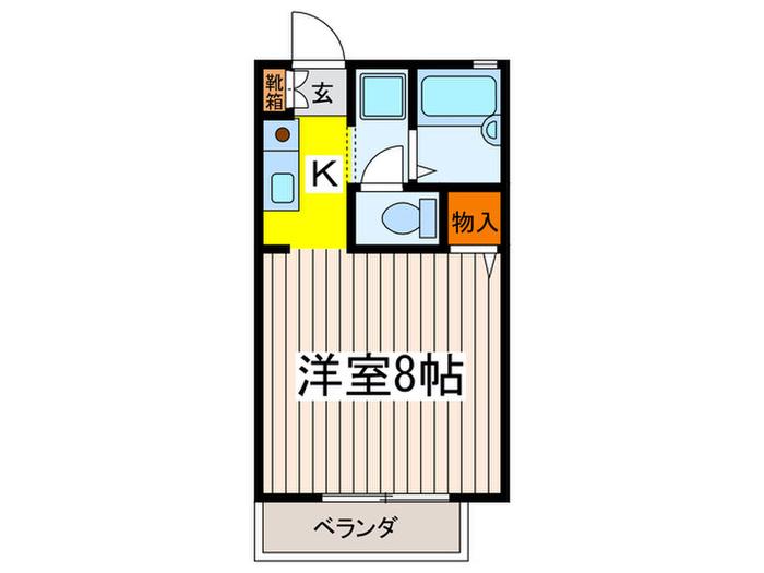 CIMA(1K/2階)の間取り写真