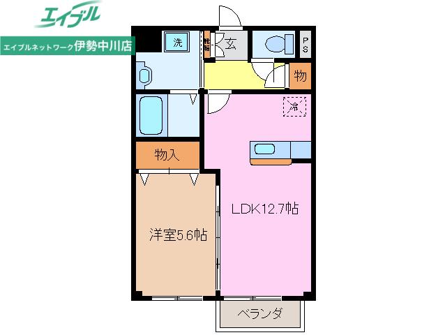 ルーチェ塚本(1LDK/1階)の間取り写真